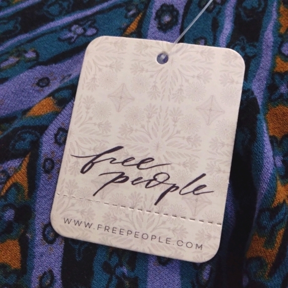 NWT Free People phoebe printed jersey maxi wrap dress in multi $168 - Picture 5 of 6